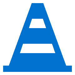 blue traffic cone icon