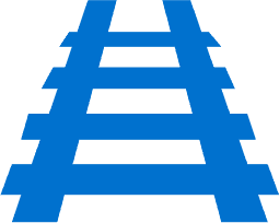 blue railroad track icon
