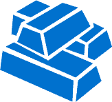 pile of metal blue icon